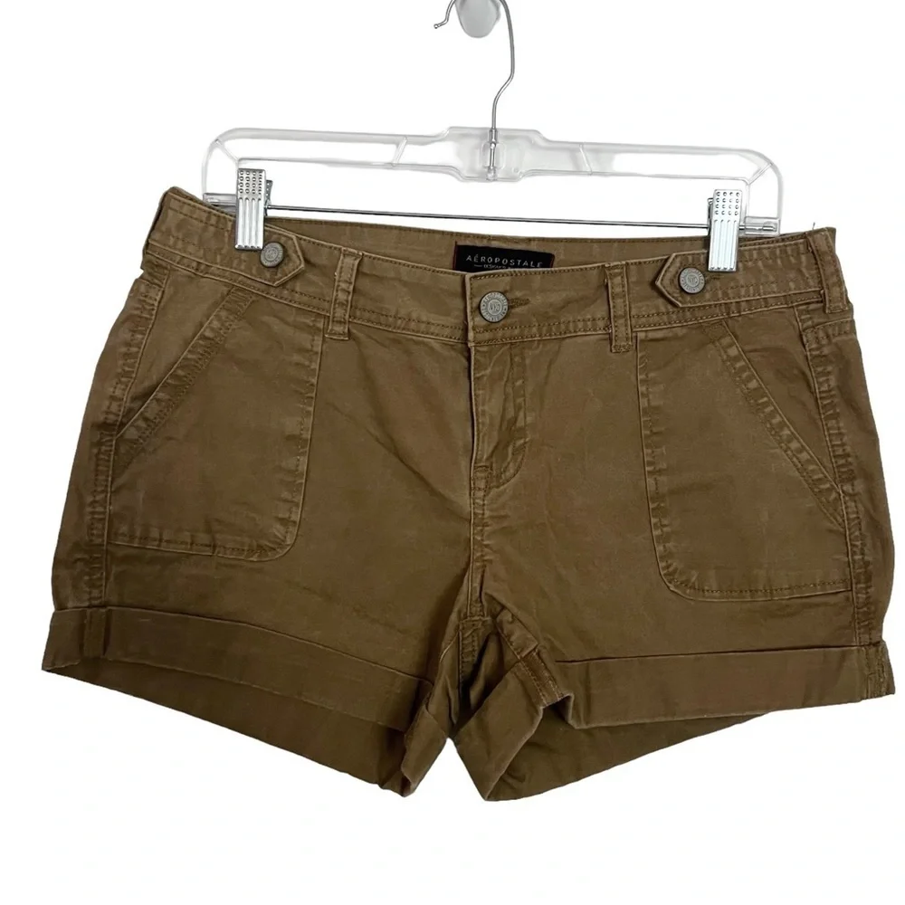 Aeropostale Tan Brown Midi Twill Short Size 8